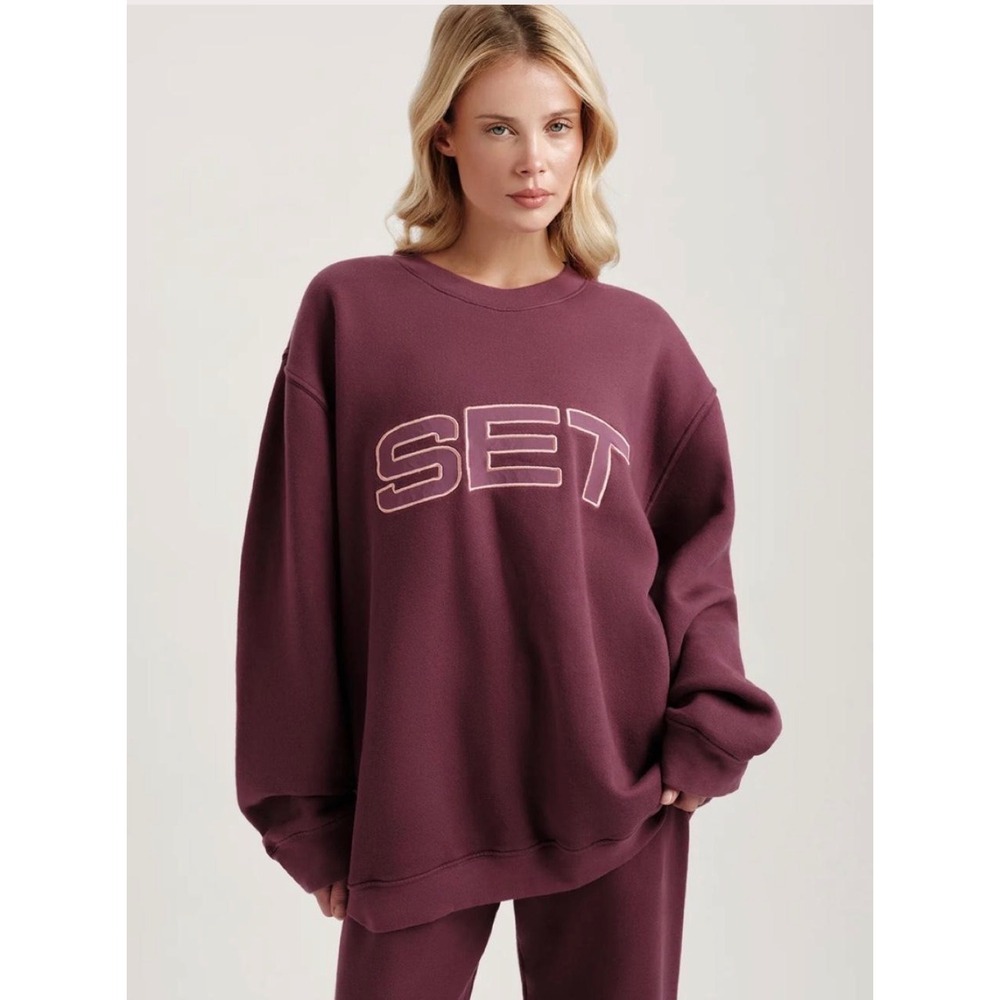 SET Active Sweatshirt XL/XXL Crewneck Oversized Embroidered Logo Cotton Pullover